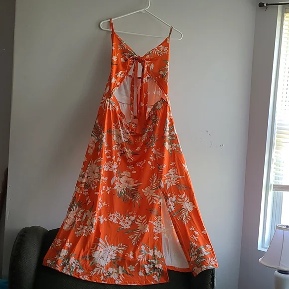 Womens Summer Sexy Sling Dress Hollow Cut Out Belly Slit Beach Casual Dress 2X - Picture 7 of 13